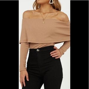 Not Going Home top in mocha - NWT